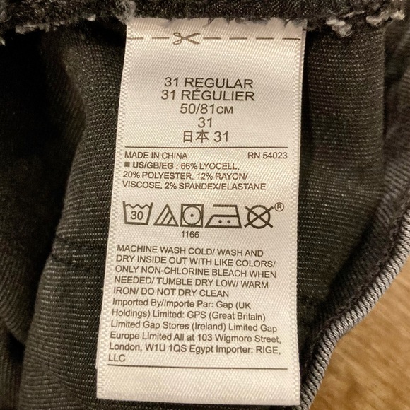 GAP Women’s Charcoal Denim High Rise Jeans 31R True Skinny - Picture 13 of 16